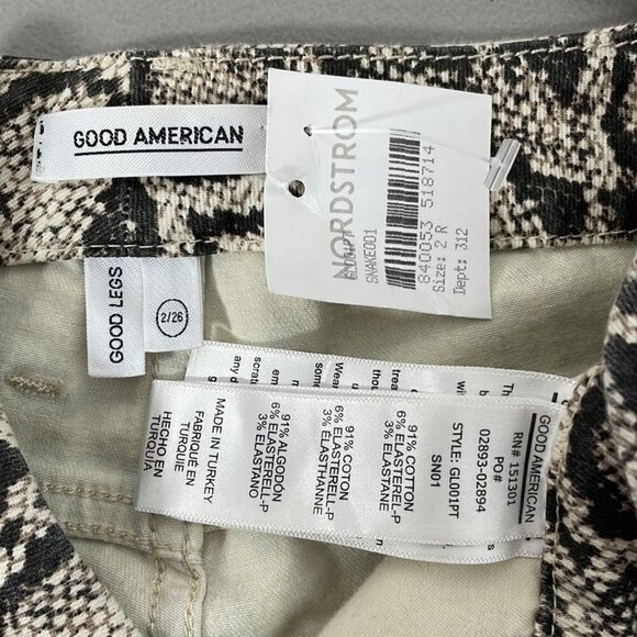 Good American Good Legs Jeans NWT Skinny Snake Skin Gray Size 2 / 26 - Picture 10 of 13
